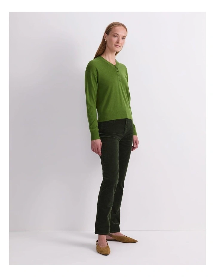 Francis Henley Top in Olive Green image 3