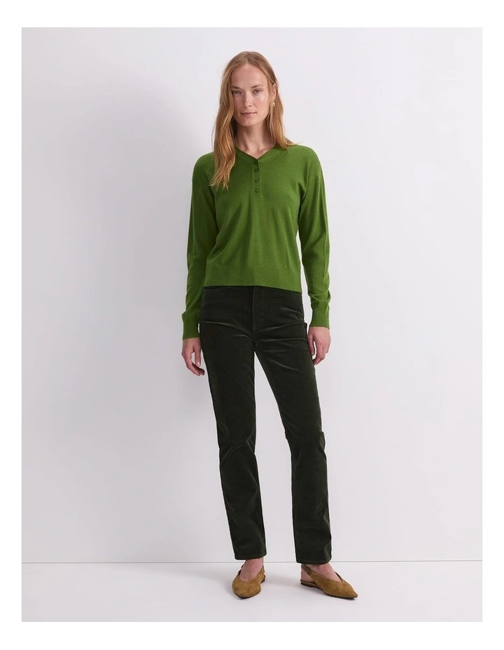 Francis Henley Top in Olive Green image 4