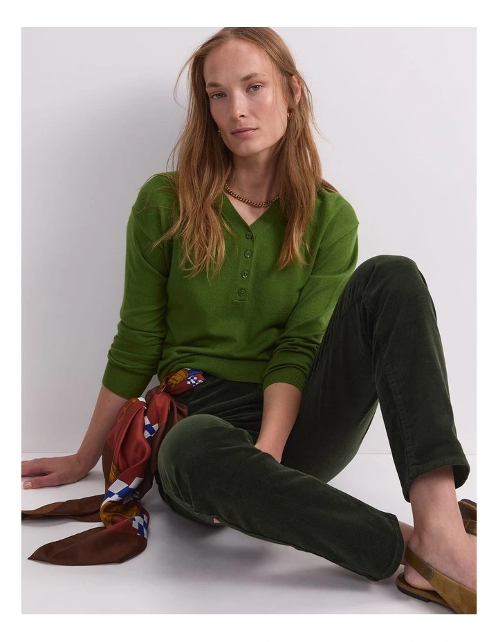 Francis Henley Top in Olive Green image 5