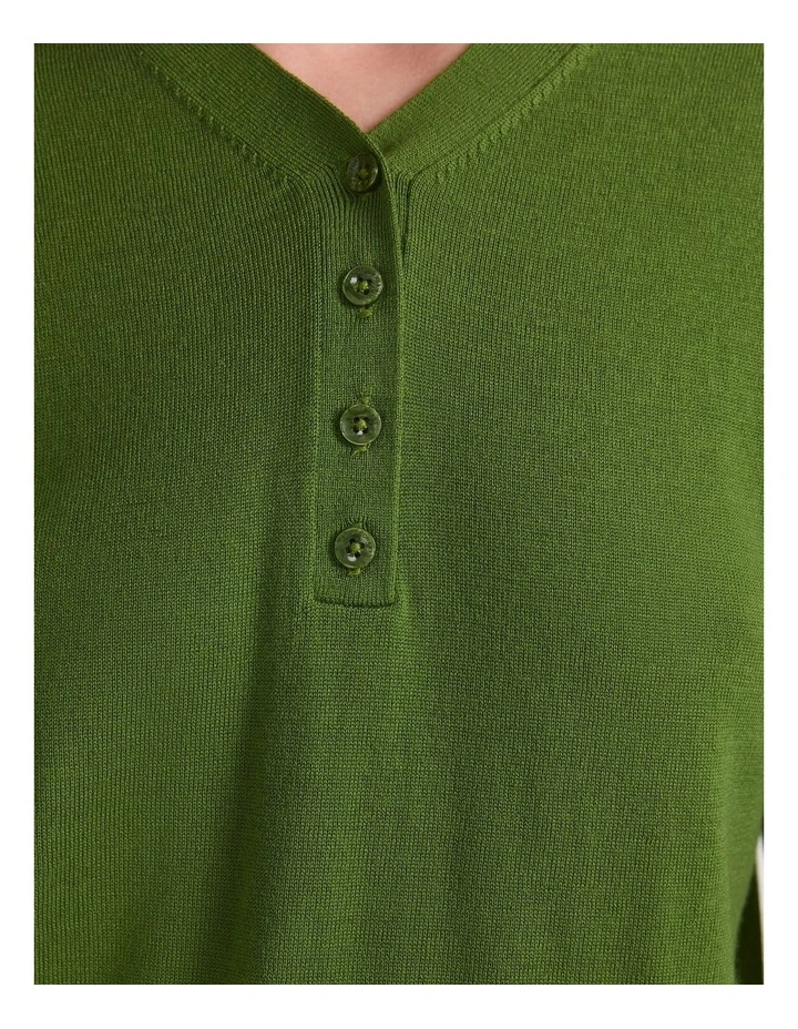 Francis Henley Top in Olive Green image 7