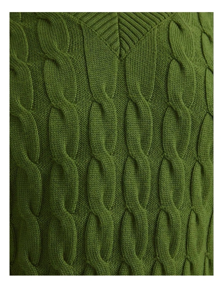 Merino Cable V-Neck Sweater image 6