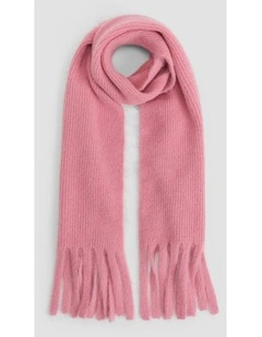 Alpaca Fringe Scarf in Pink