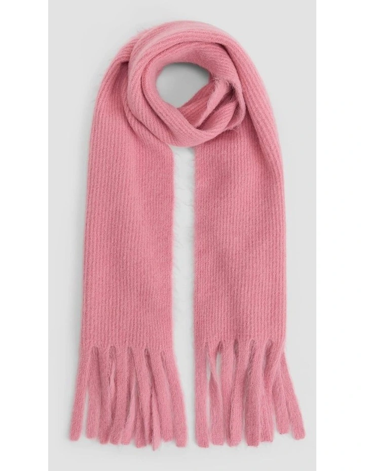 Alpaca Fringe Scarf in Pink image 1