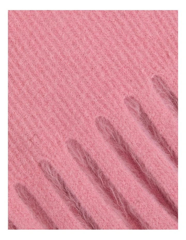 Alpaca Fringe Scarf in Pink image 4