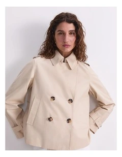Audrey Crop Trench in Beige