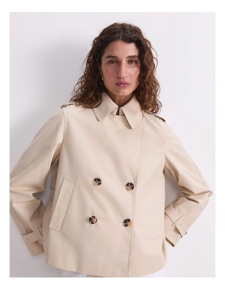 Audrey Crop Trench in Beige image 1
