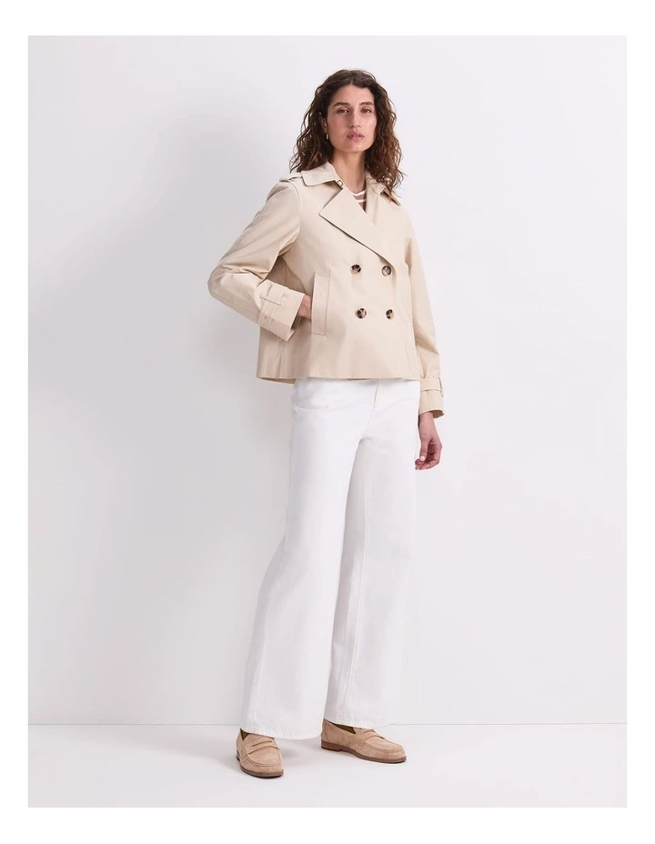 Audrey Crop Trench in Beige image 3