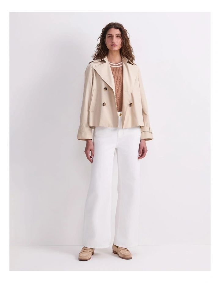 Audrey Crop Trench in Beige image 4