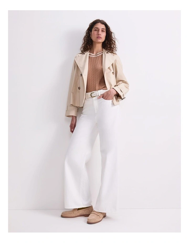 Audrey Crop Trench in Beige image 5