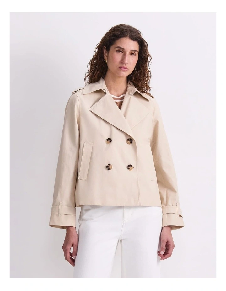 Audrey Crop Trench in Beige image 6