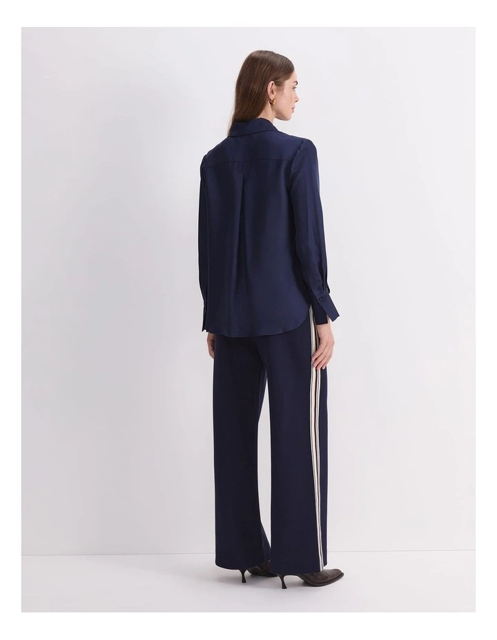Mira Silk Blouse in Navy image 2