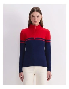 Lucy Zip Funnel Neck in Multi