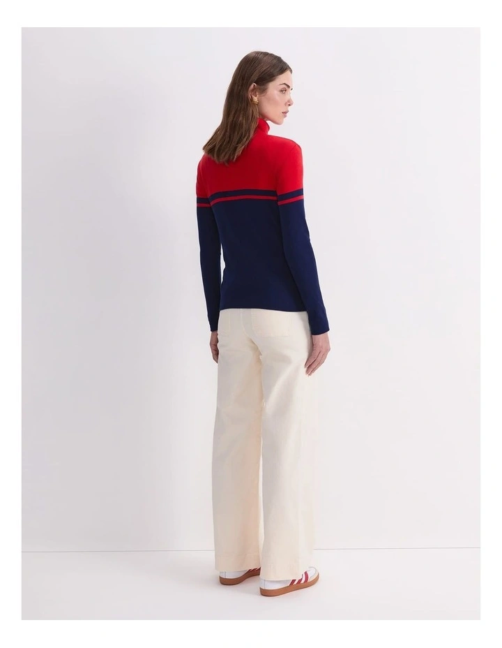 Lucy Zip Funnel Neck in Multi image 2
