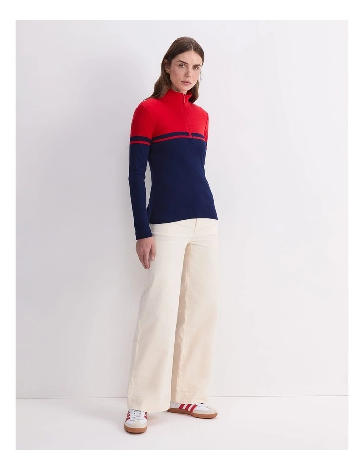 Lucy Zip Funnel Neck in Multi image 3