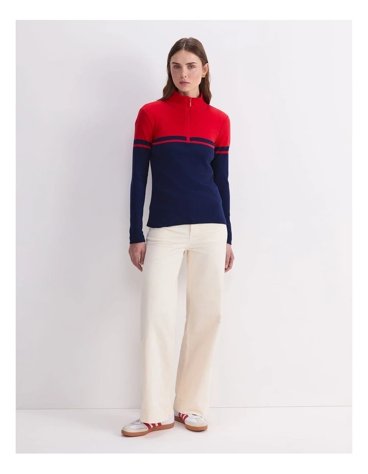 Lucy Zip Funnel Neck in Multi image 4