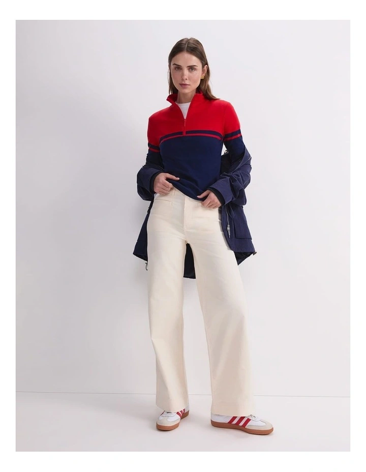 Lucy Zip Funnel Neck in Multi image 5