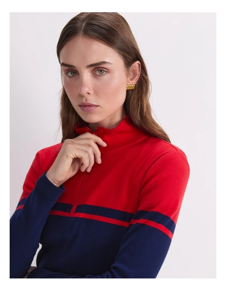 Lucy Zip Funnel Neck in Multi image 6