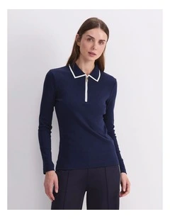 Lucy Cotton Quarter Zip Top