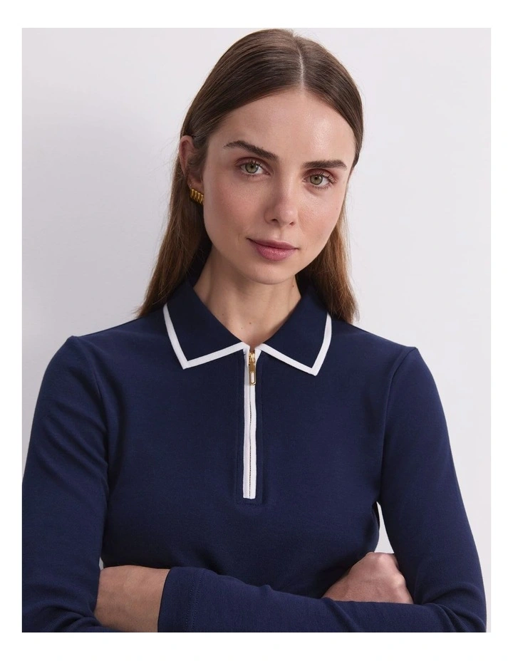 Lucy Cotton Quarter Zip Top image 6