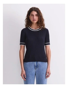 Elka Cable Short Sleeve Knit