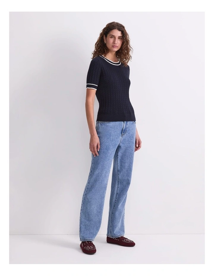 Elka Cable Short Sleeve Knit image 3