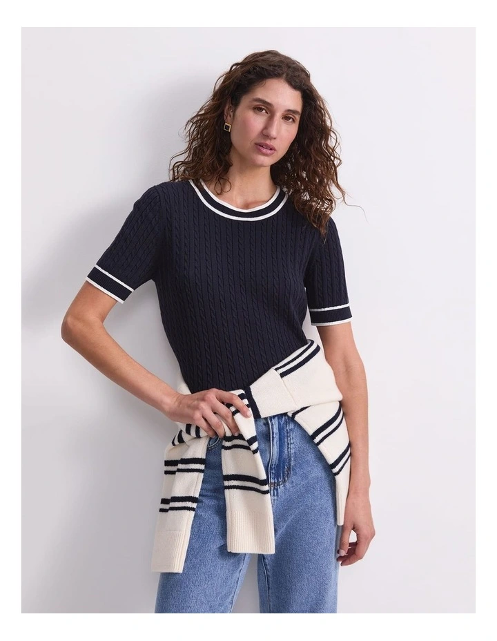Elka Cable Short Sleeve Knit image 6