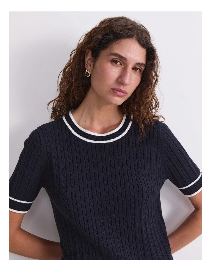 Elka Cable Short Sleeve Knit image 6