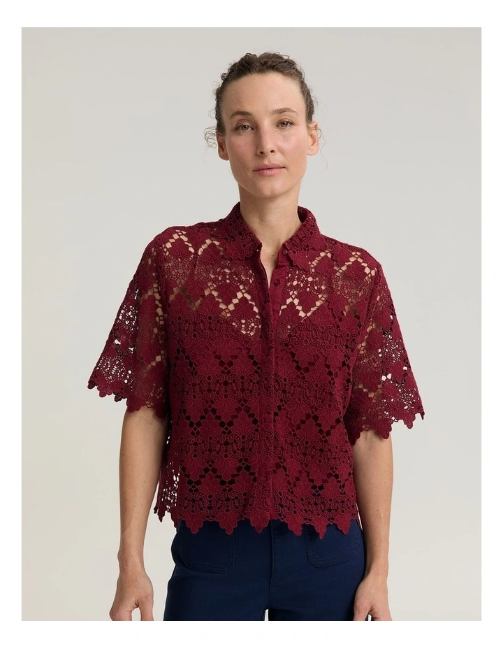 Ariana Lace Cropped Shirt image 1