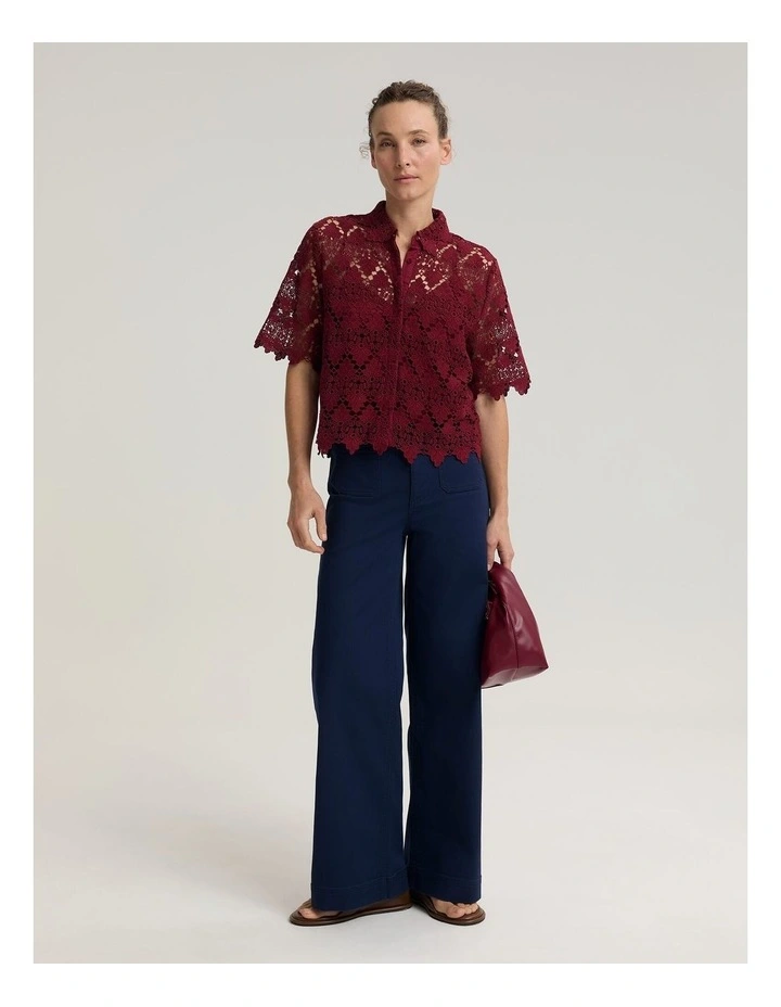 Ariana Lace Cropped Shirt image 3