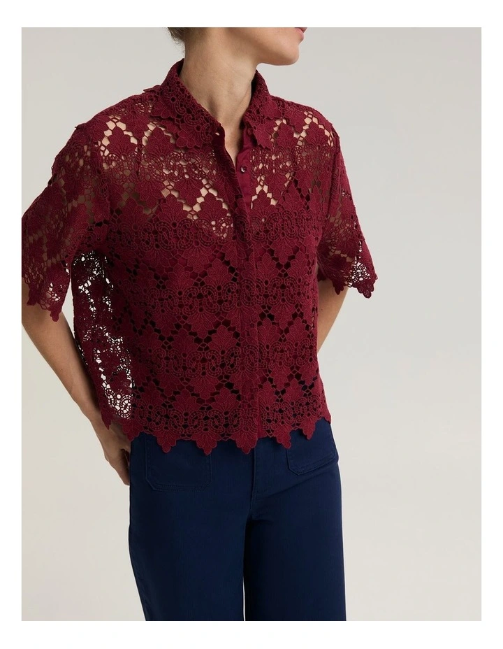 Ariana Lace Cropped Shirt image 4