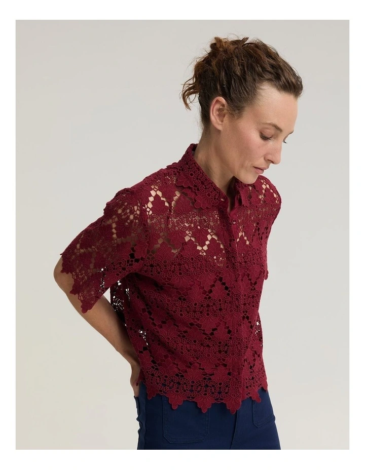 Ariana Lace Cropped Shirt image 5