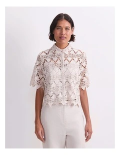 Ariana Lace Cropped Shirt