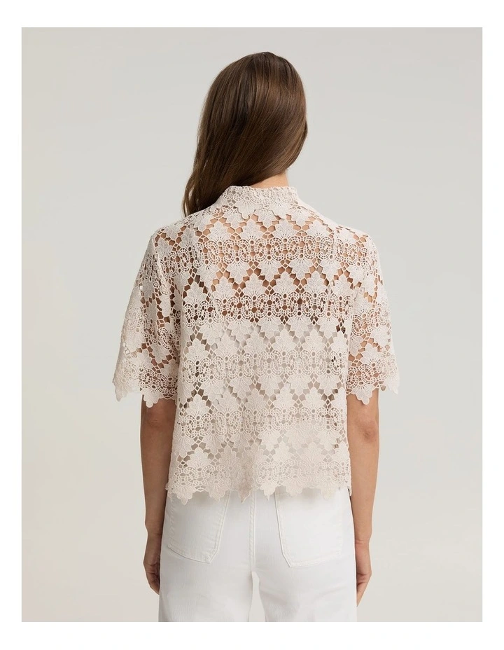 Ariana Lace Cropped Shirt image 2