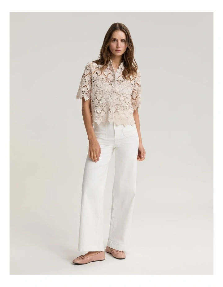 Ariana Lace Cropped Shirt image 3
