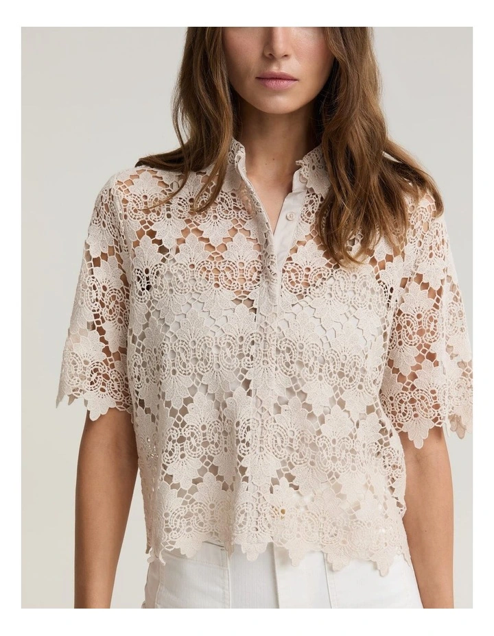 Ariana Lace Cropped Shirt image 5