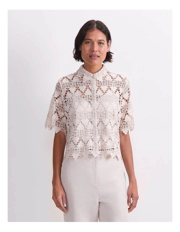 Ariana Lace Cropped Shirt image 6