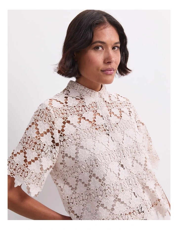 Ariana Lace Cropped Shirt image 6