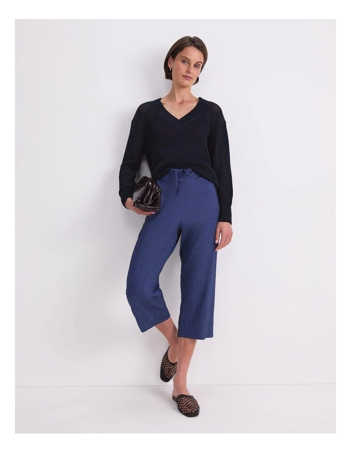 Cotton Crochet V-Neck Knit image 5