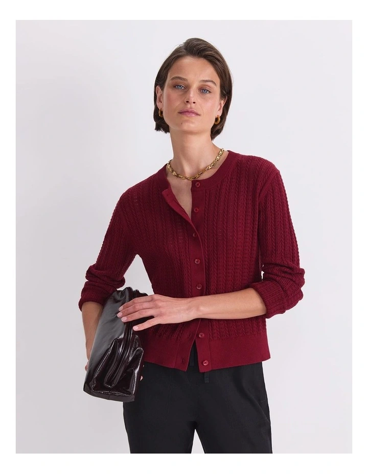 Elka Cable Pointelle Cardigan image 5