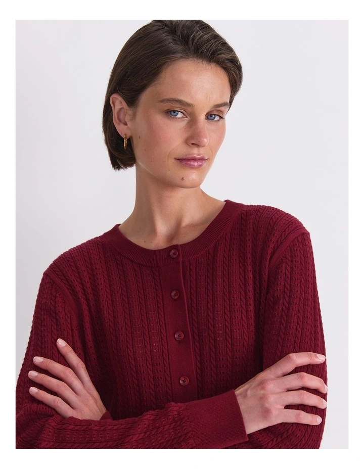 Elka Cable Pointelle Cardigan image 6