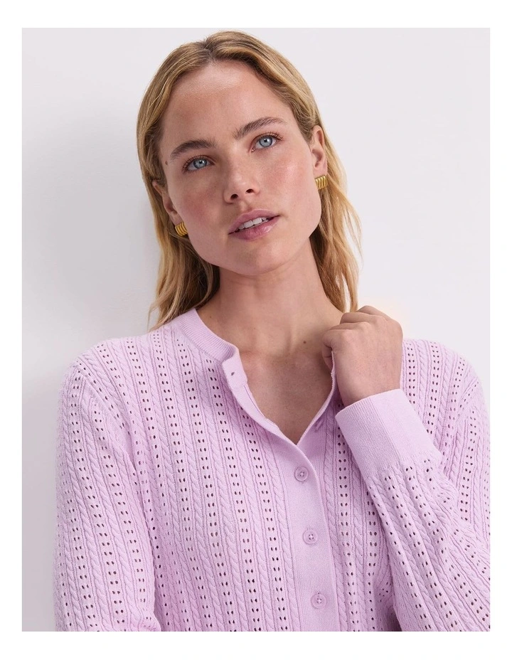 Elka Cable Pointelle Cardigan image 6