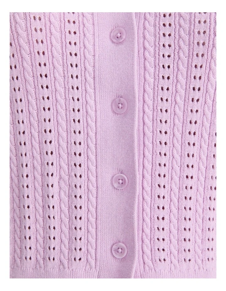 Elka Cable Pointelle Cardigan image 7