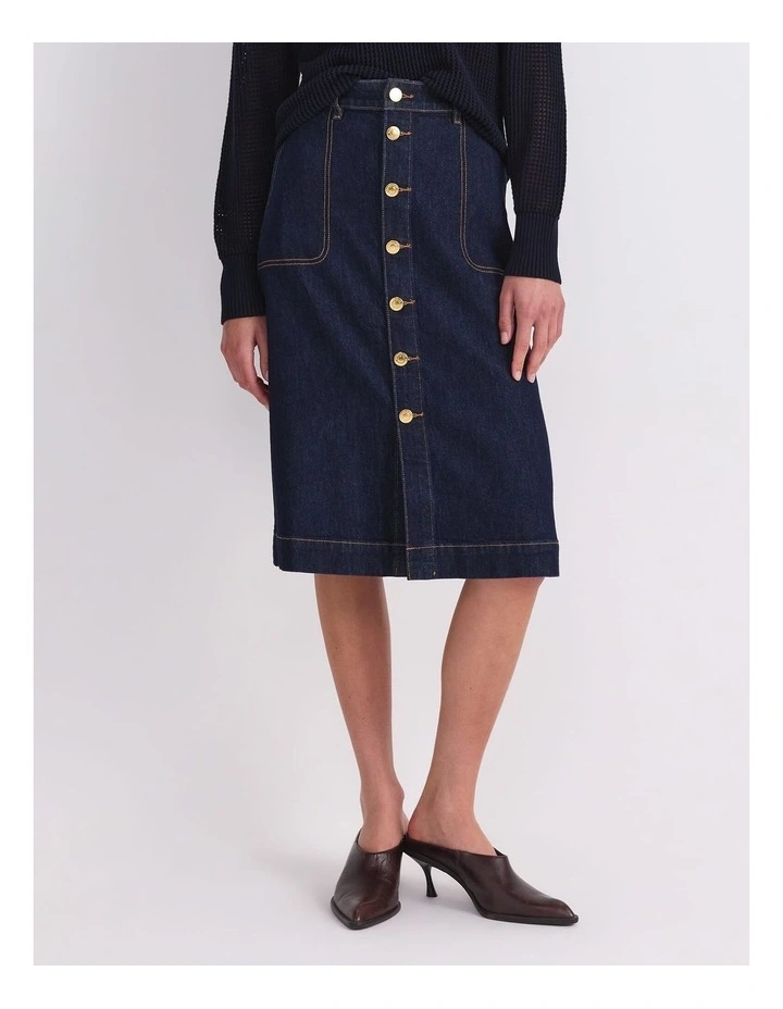 Peyton Denim Midi Skirt image 1