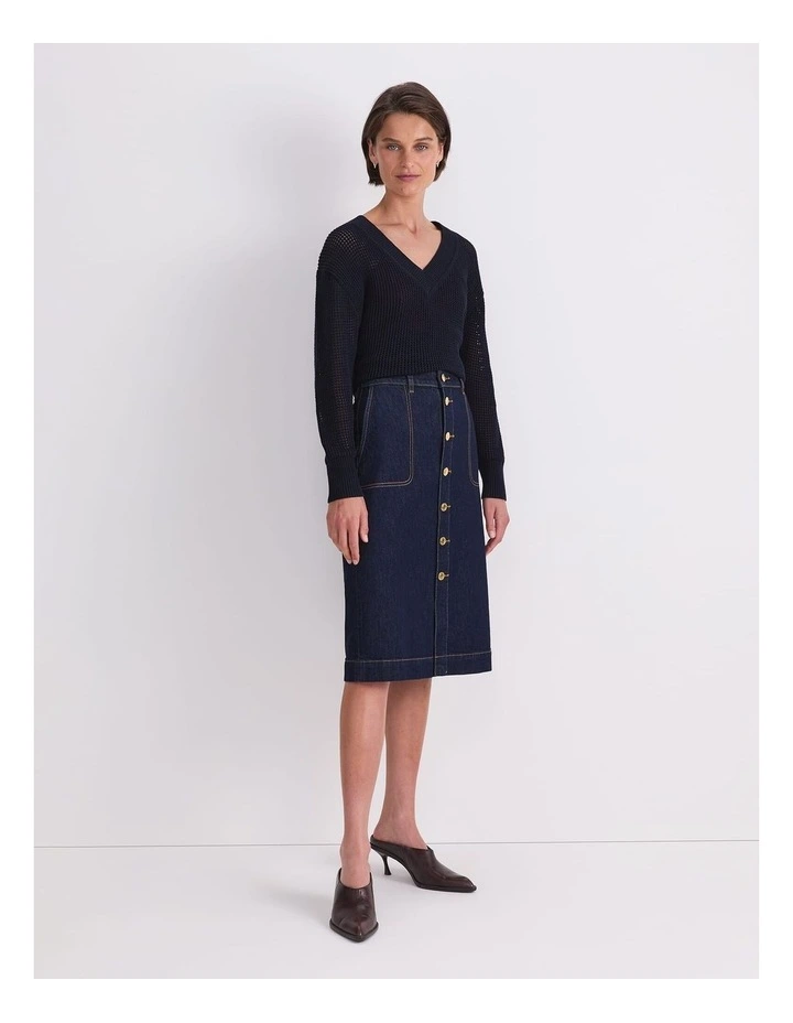 Peyton Denim Midi Skirt image 3