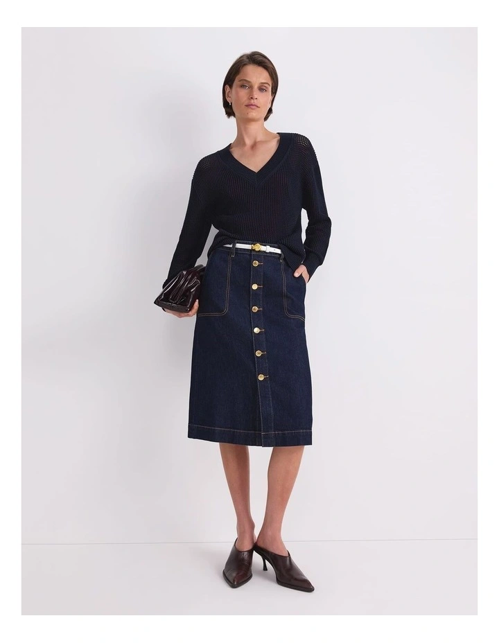 Peyton Denim Midi Skirt image 5