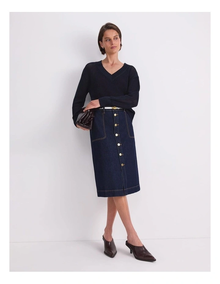 Peyton Denim Midi Skirt image 6