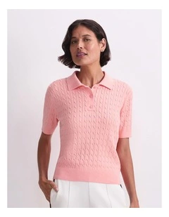 Chiffon Cotton Cable Polo