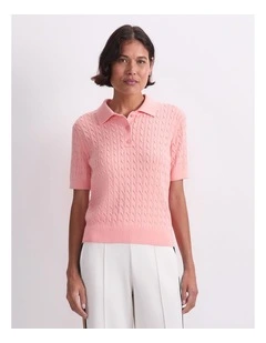 Chiffon Cotton Cable Polo