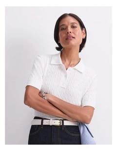 Chiffon Cotton Cable Polo