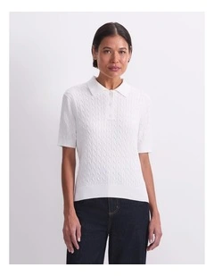 Chiffon Cotton Cable Polo